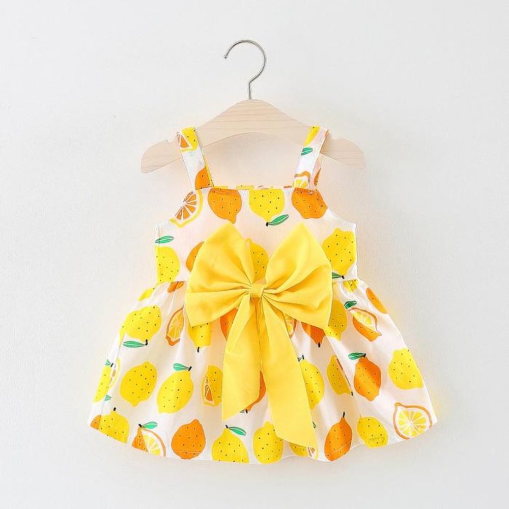 New Girls Cute Lemon And Orange Dress